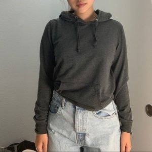 Thin Grey Cropped Hoodie Size Small